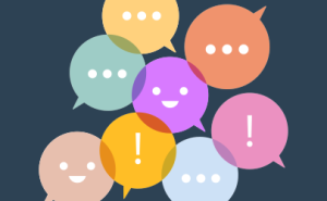 Abstract speech bubbles: Be Involved and Have Your Voice Heard!